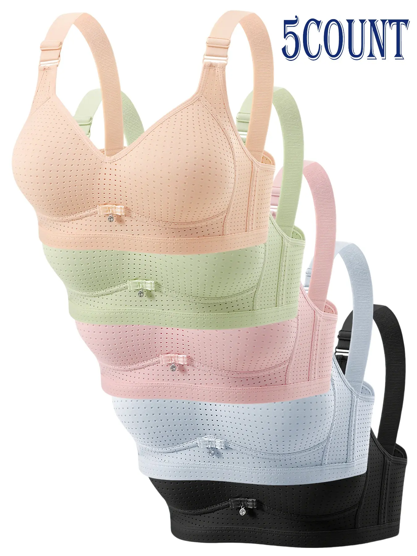 Set of Multiple Bras, Moisture-Wicking, Soft Comfortable Fabric, Ultimate Comfort and Support, Adjustable Straps, Various Sizes Available