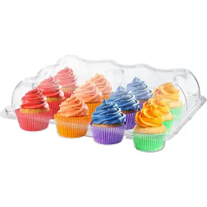 5 Cupcke Continers Plstic Disposble | High Dome Cupcke Boxes 12 Comprtment Cupcke Holders Disposble Cupcke Crrier | Dozen Cupcke Trys | Durble Cup Cke Muffin Pckging Trnsporter