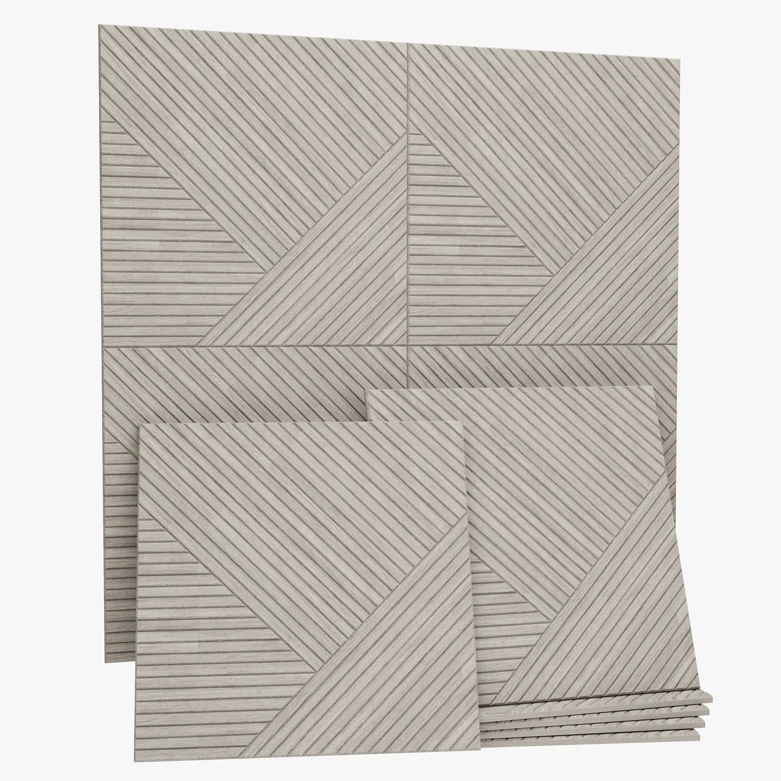 Soundproof Wall Panels, 60x60cm Polyester Fiber Wood Grain Wall Tiles for Homes/Studios, Easy-Install Noise Reduction Panels for Home Improvement, 6/8/10PCS