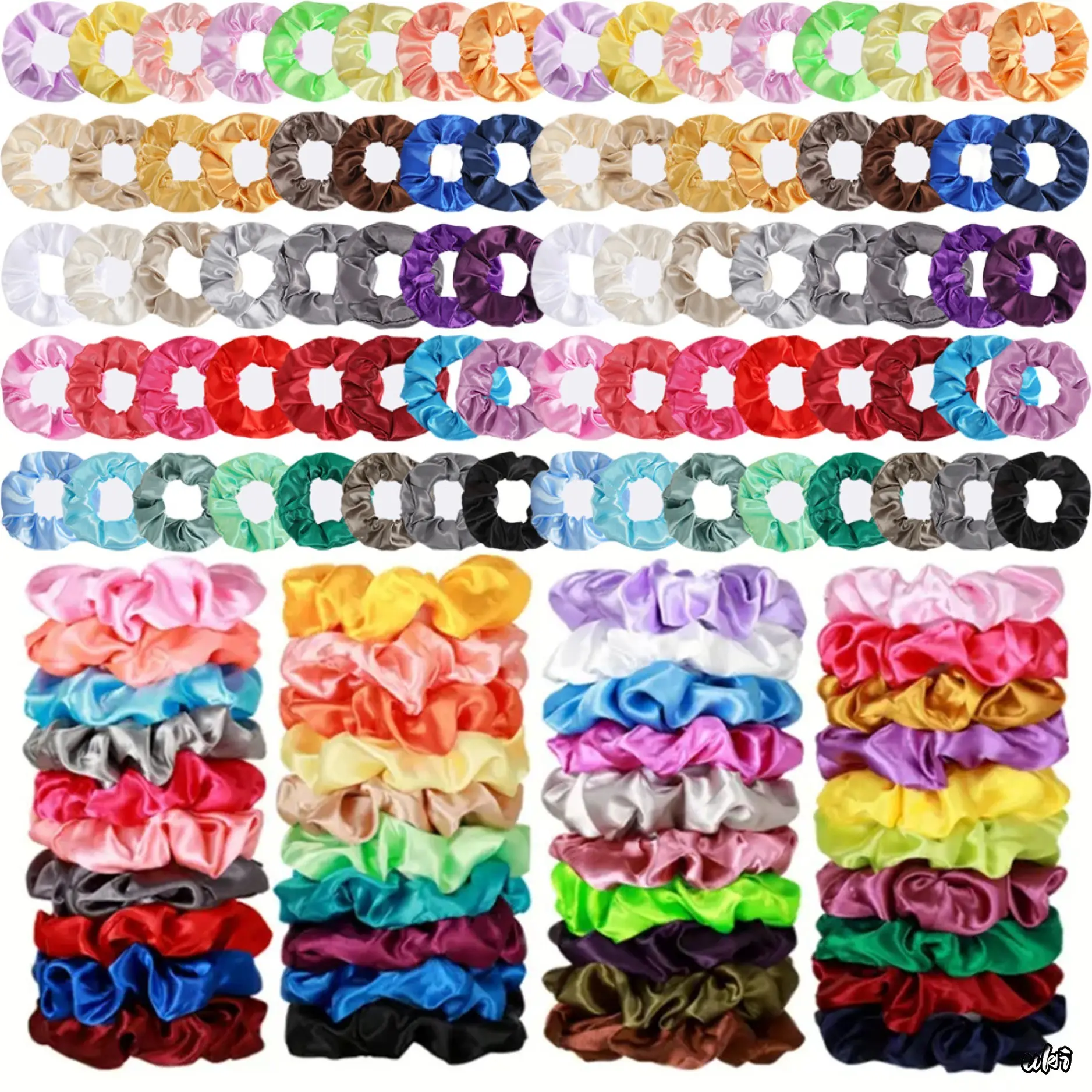 Women's Smooth Satin Large Scrunchie Hair Ties & Casual French Headband - DIY Bag Accessories with High Resilience Elastic Inner Core, Reducing Pulling for Travel, Sleep, Daily Work (Luggage & Bag Accessories), Tangling And Ugly Hair Creases, Zero Tight P