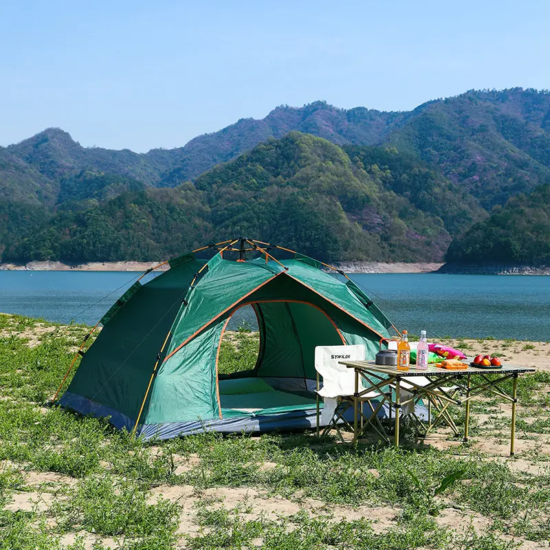 3-4 Person Instant Pop Up Tent - Waterproof Mesh Window 3s Setup for Camping Hiking Backpacking