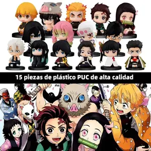 15 style Q Version Anime Demon Slayer Sitting Ghost Doll Tanjiro Nidouzi Inosuke Zenizu Figure Action Figure Movie Model Toys