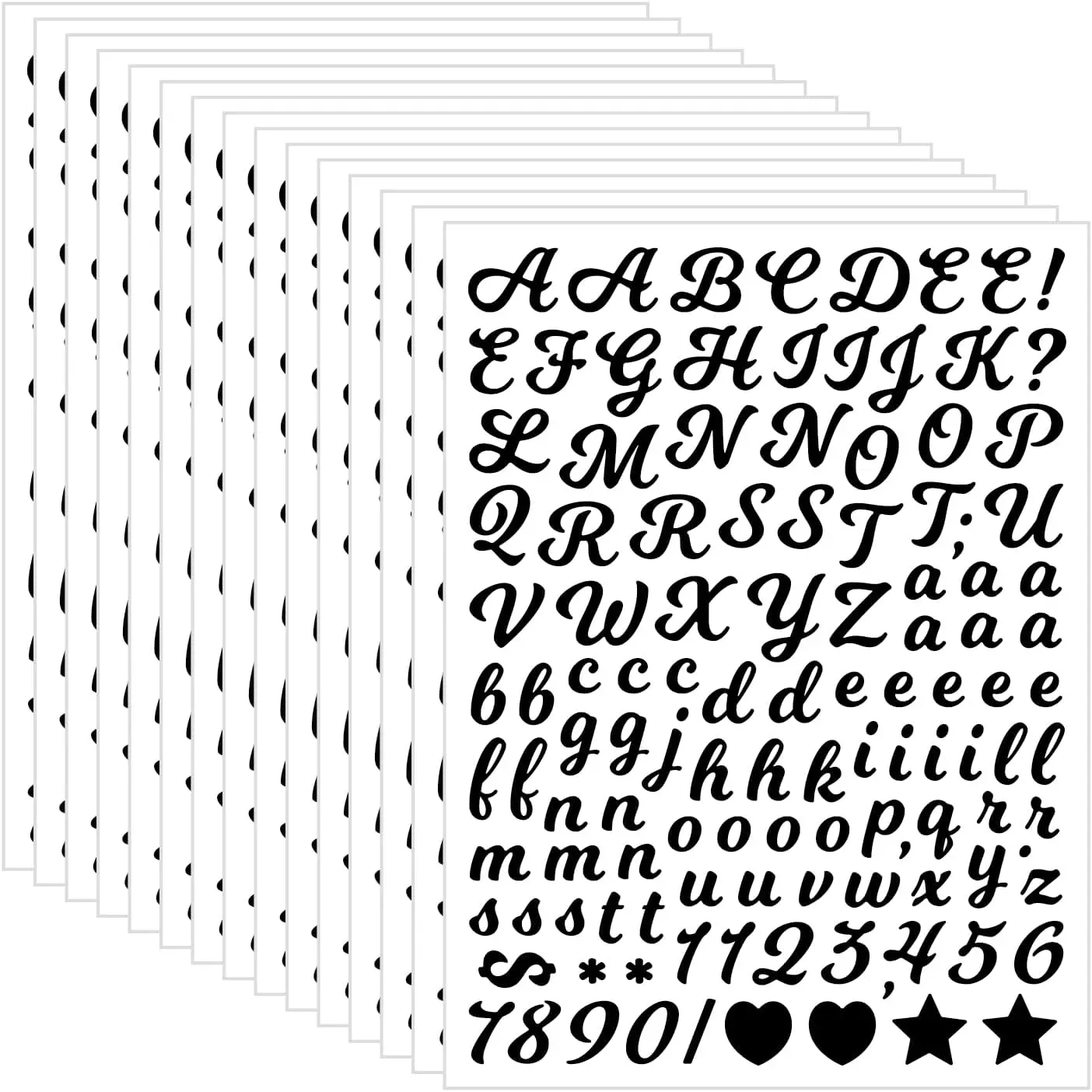 3040 count 20 Sheets Small Letter Number Stickers, 0.5inch Colorful Self-Adhesive Vinyl  Mailbox Number Stickers,Windows, Doors, Signs, Scrapbook (Black (Writing Style))