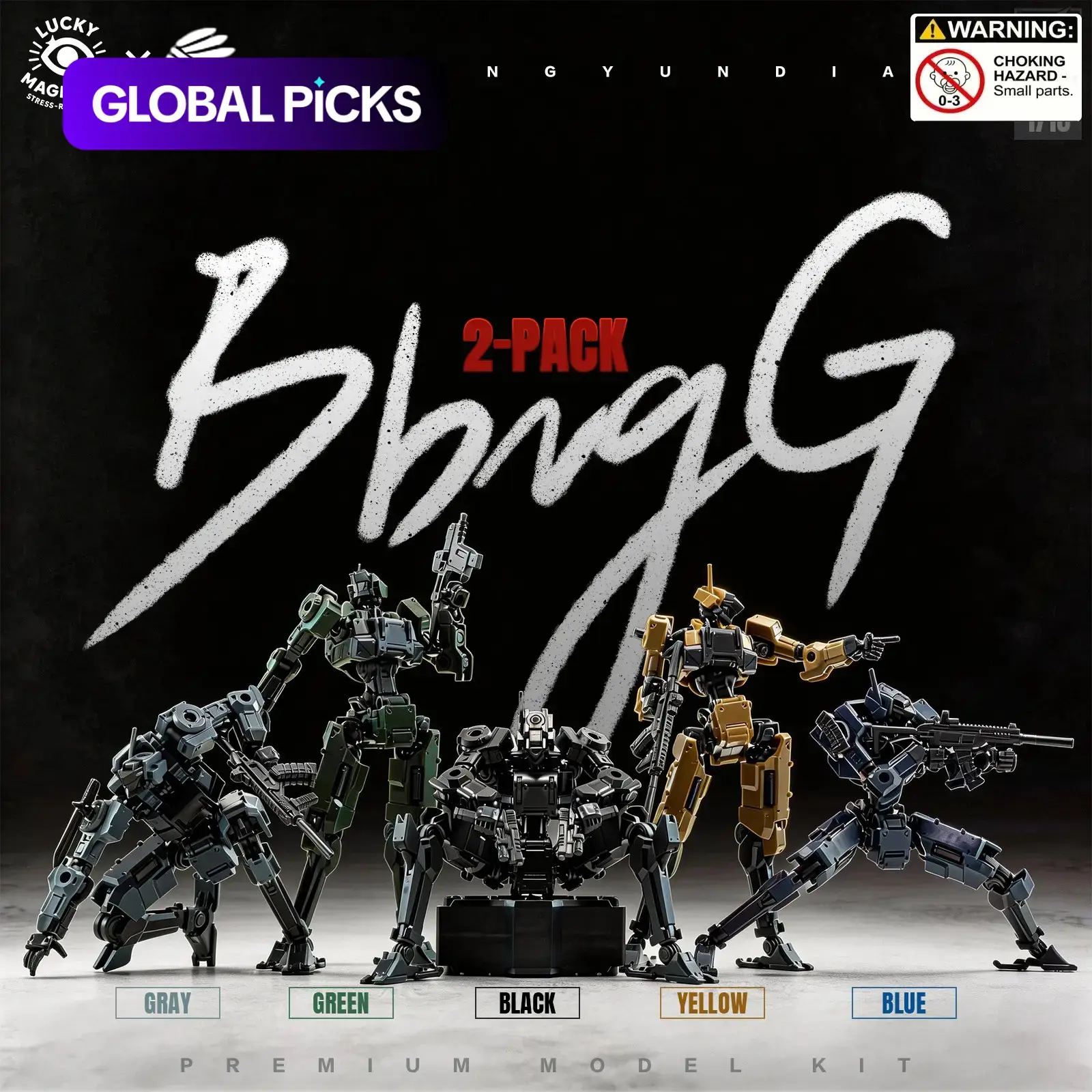 2-Pack 1/18 Scale Mecha Assembly Model, High Mobility Sci-Fi Robot, 3mm Universal Interface, DIY Modular Mecha, Customizable Action Figure Set, Articulated Figurines, 11.2cm #GLOBAL PICKS