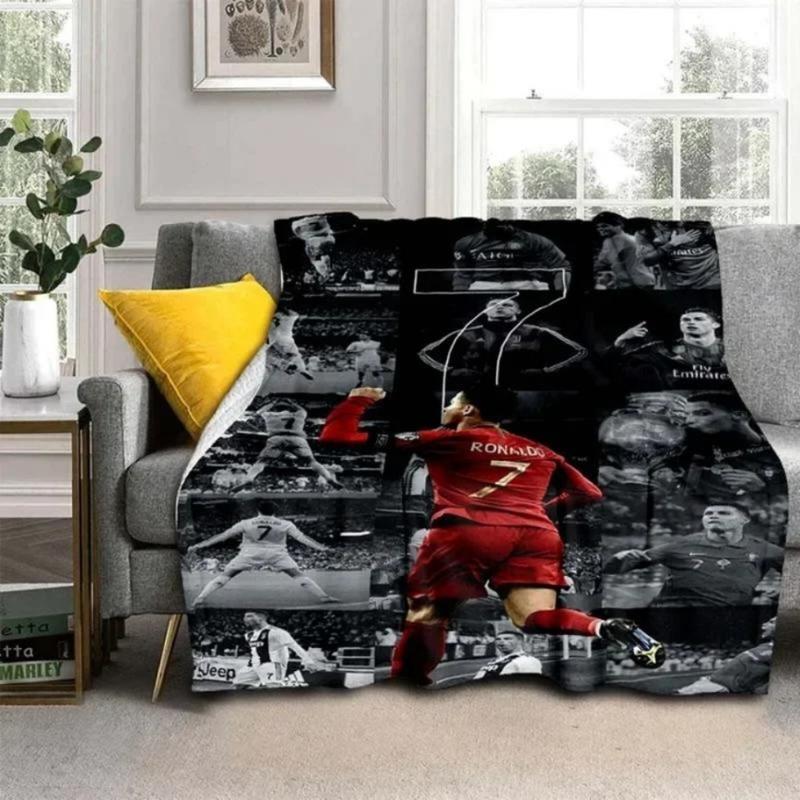 Cristiano R-Ronaldo CR7 Pattern Flannel Throw Blanket,Multi-purpose Holiday Gift Blanket Warm and Soft Blankets All Seasons