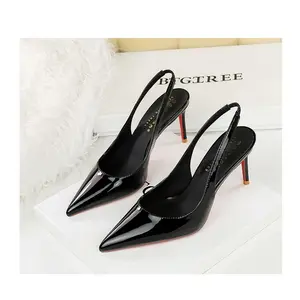women's shoes: Women's Patent Slingback Pumps, Pointed- Stiletto with Red Sole Detail for Parties, Office & Formal Occasions orthopedic lightweight breathable ankle tie thin low dress pump versatile wear