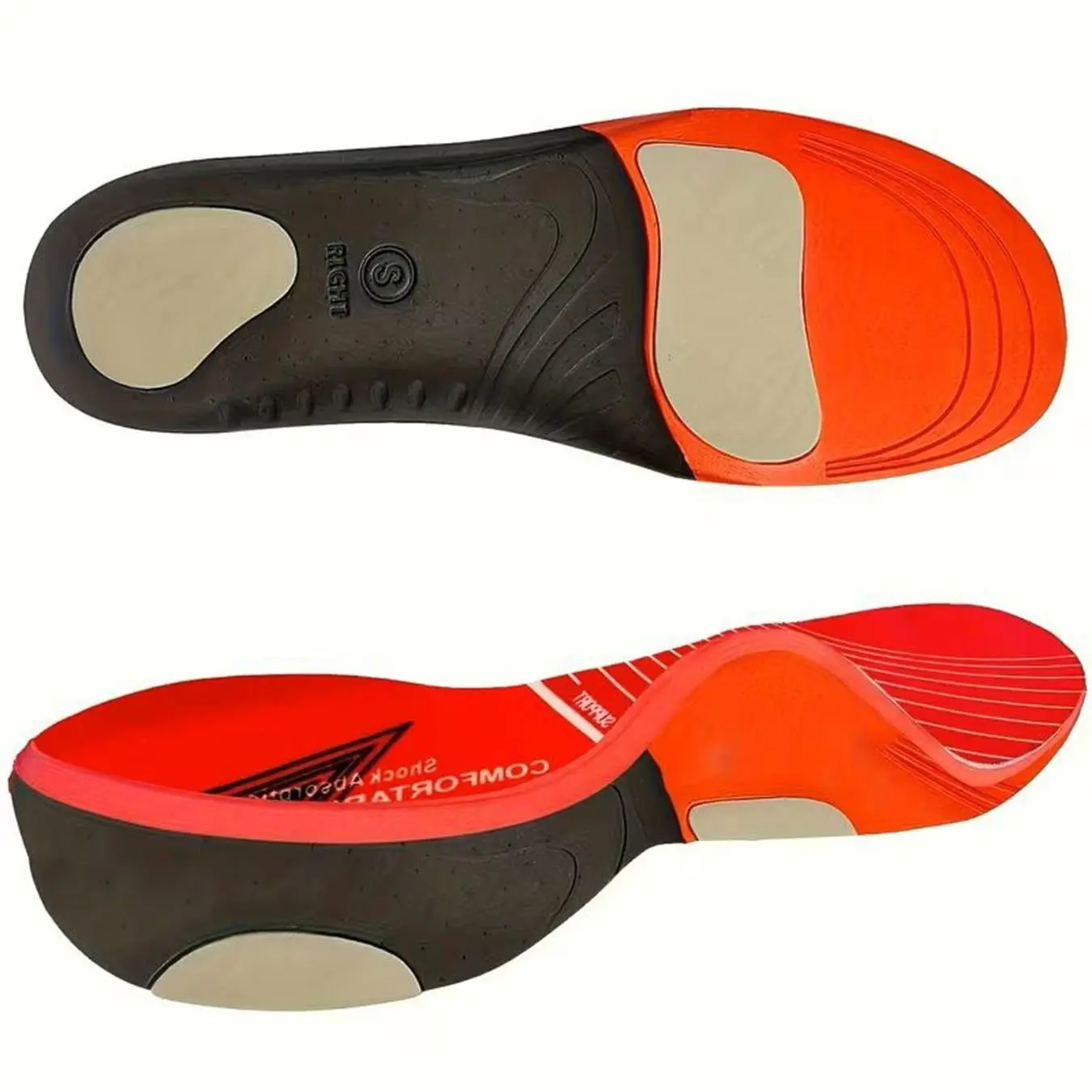 Unisex Arch Support Orthotic Insoles, Eva Shock Absorption, Relief Flat Feet & Plantar Fasciitis Pain, Ideal for Long Standing