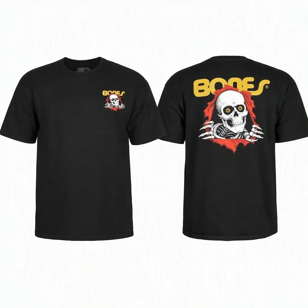 Powell Peralta Ripper Vintage Graphic Short-Sleeve T-Shirt, 100% Premium Cotton Menswear, Oversized Loose Fit Retro Skateboard Top for All Seasons, Casual Streetwear Outfit
