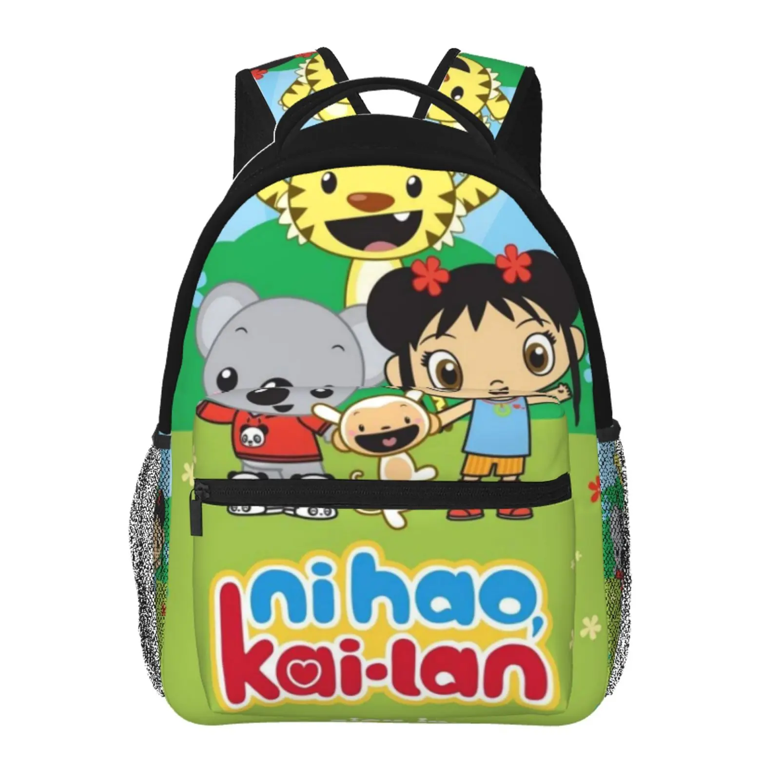 Anime Ni Hao Kai Lan Printed Backpack, Cute School bag for Girls Boys Teens, Cartoon Backpacks Kawaii Kids Lightweight backpack with adjustable straps Bookbag, Travel, School, College, Work, Backpack, Daily Use