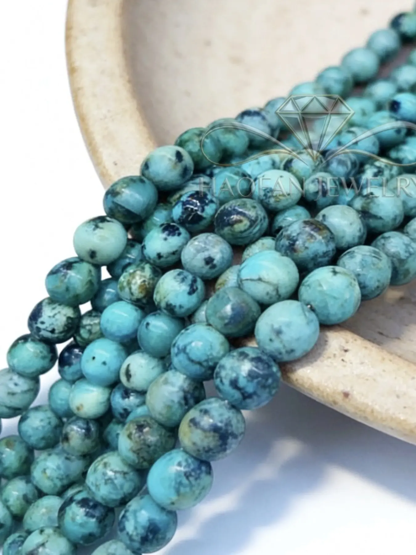 4 6 8 10mm Natural Aaaaaa African Turquoise Beads, Smooth Round Loose Bohemian Gemstone Beads, DIY Bracelet Making, All Seasons Jewelry Supplies, Beaded Bracelet