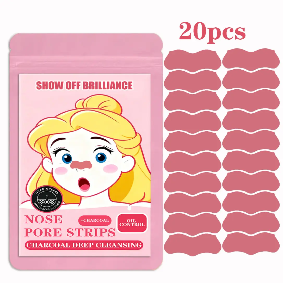 Pore Cleansing Nose Strips, Contains Witch Hazel and Aloe Vera Essence, Tightens and Clears Pores, 20pcs, Non-Drying, Smooth Nasal Area