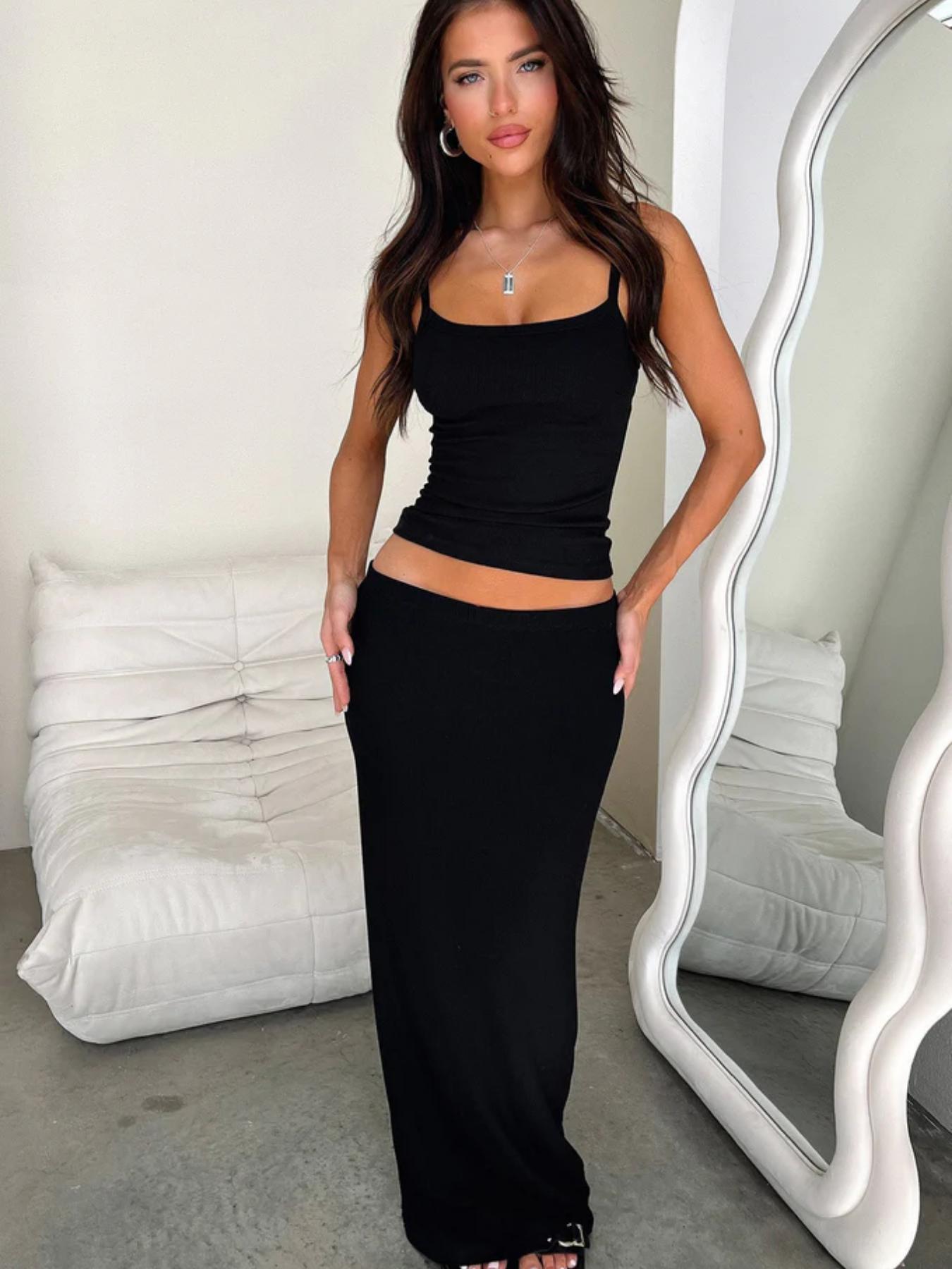 Women's Solid Color Skirt, Elegant Fashion Long Skirt for Daily Outdoor Wear, Women's Bottoms for Summer