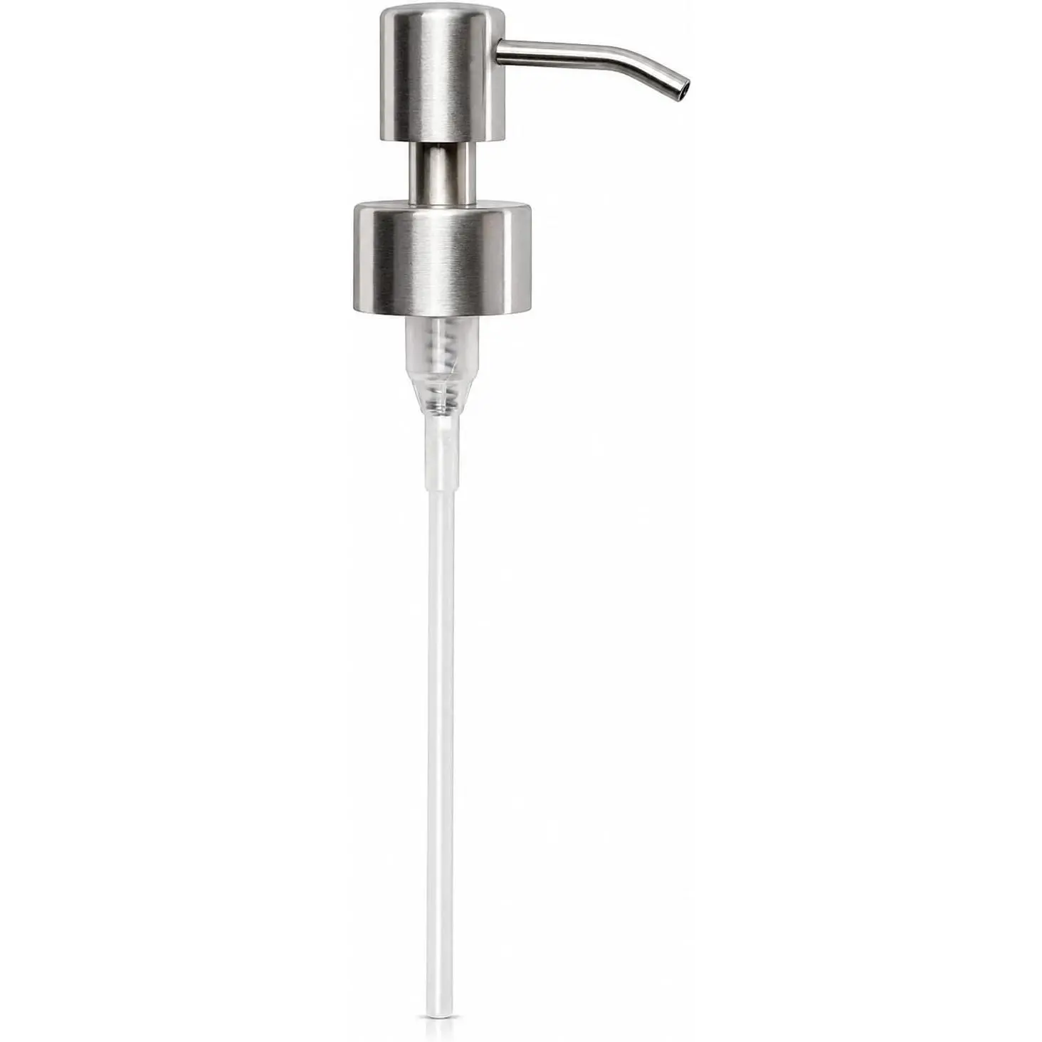 Soap Dispenser Pump   28mm Stainless Steel Brushed | Fits 28/400  size (26–28 mm / 1.02–1.10 in) - Spare screw- pump  - Brushed stainless steel finish