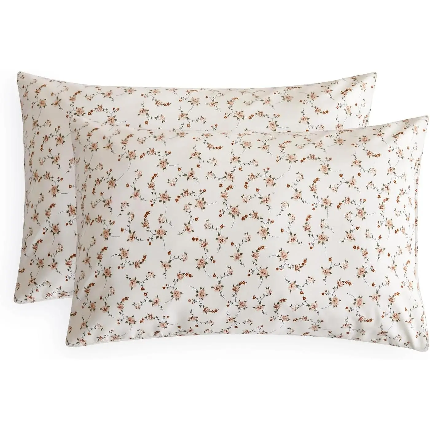 - Floral Pillow Cases, Shabby Chic  Cottagecore Aesthetic Cute Rose Flower , Set of 2 Soft Pillowcases Pillow Shams Covers, Light Pk, Standard Size 20x26 ches