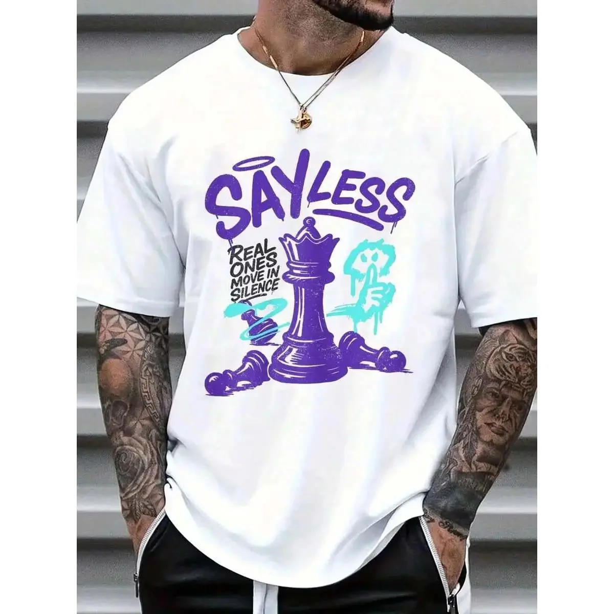 Men's Retro Purple Grape 5 Graphic Print T-Shirt - Oversized Round Neck Cotton Fabric, Soft Hip-Hop Streetwear, Comfy Breathable Short-Sleeve, Biker Team Tee, Denim/Swimsuit Pairing