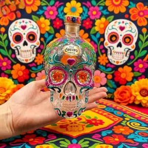 Handmade High Borosilicate Glass Skull Bottle, Creative Whiskey Brandy Xo Tequila Dispenser, Fun Decorative Bar Decor, 1pc 2026 New Design