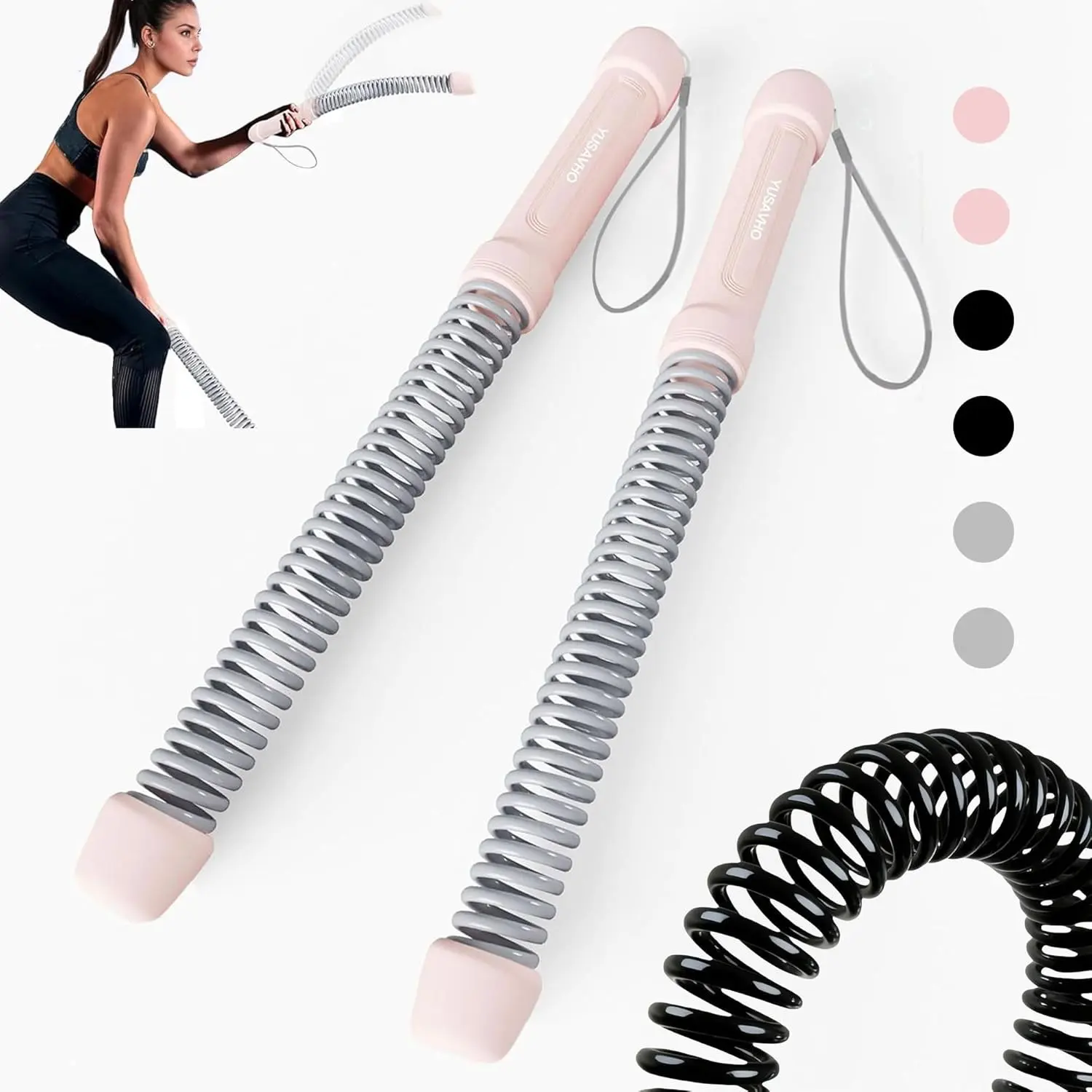 Cordless Battle Ropes Spring Power Twister, Portable Full-Body Workout Equipment for Home Gym, High-Intensity Arm & Core Training, Lightweight & Compact, Ideal for Fitness & Bodybuilding
