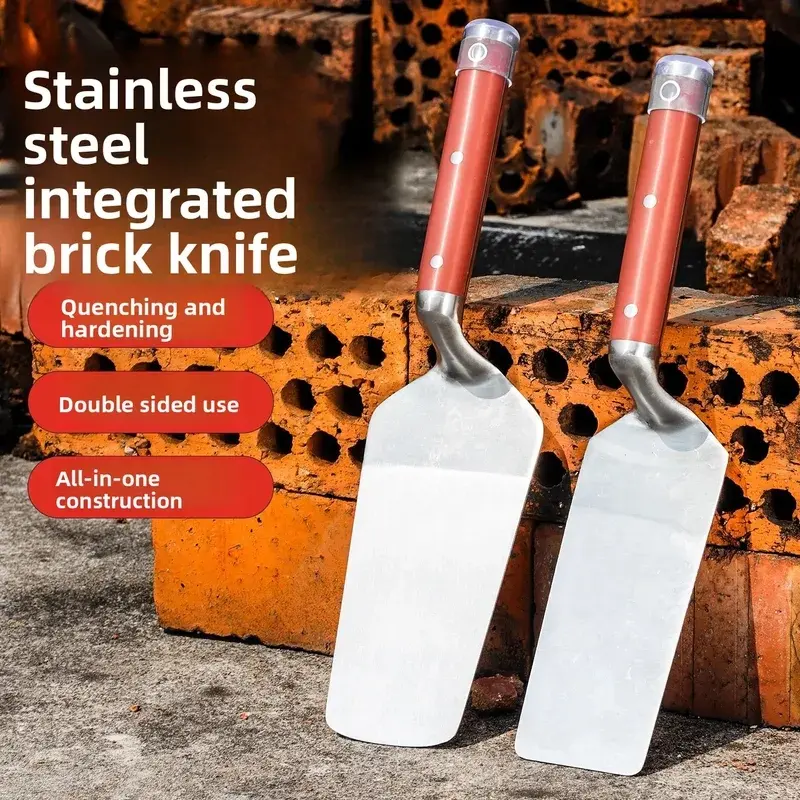 Integrated Stainless Steel Brick Knife Bend Handle Masonry Plastering Trowel Tool Masonry Tools
