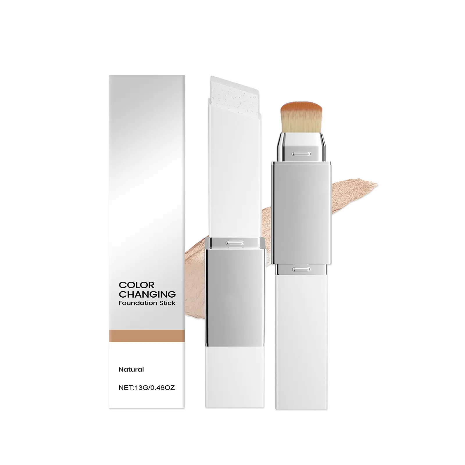 Color-Changing Foundation Stick and Concealer for a Flawless, Smooth Matte Finish - Easy to Blend Cream for All Skin Types, Oil, No, Uneven Skin Tone, Mineral Oil, Mineral Wax, Pore Minimising, Cosmetic, Beauty Products, Smoothing, Oily Skin Makeup