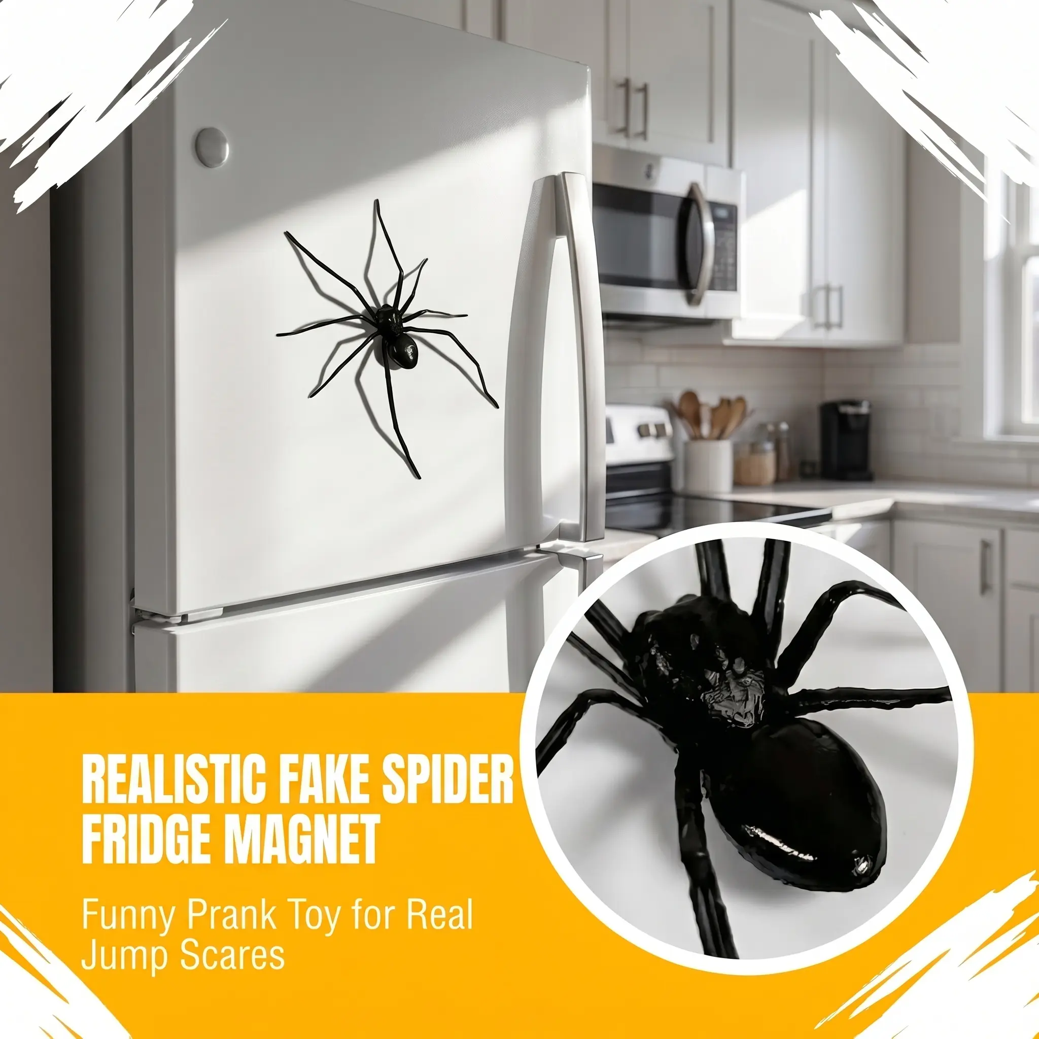 Spider Fridge Magnet, Fun Spider Design Decoration, Removable Indoor/Outdoor Magnetic Decals for Refrigerator, Garage Door, or Car-YY0