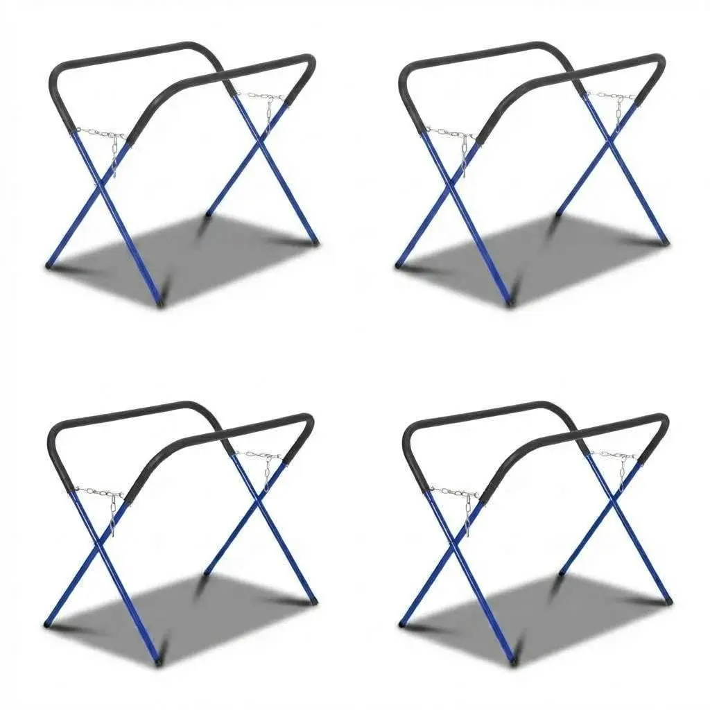 750 LBS Metal Portable Work Stand Set of 4, Folding Bumper Work & Fender Support Bench for Hoods, Doors, Garage & Shop Use