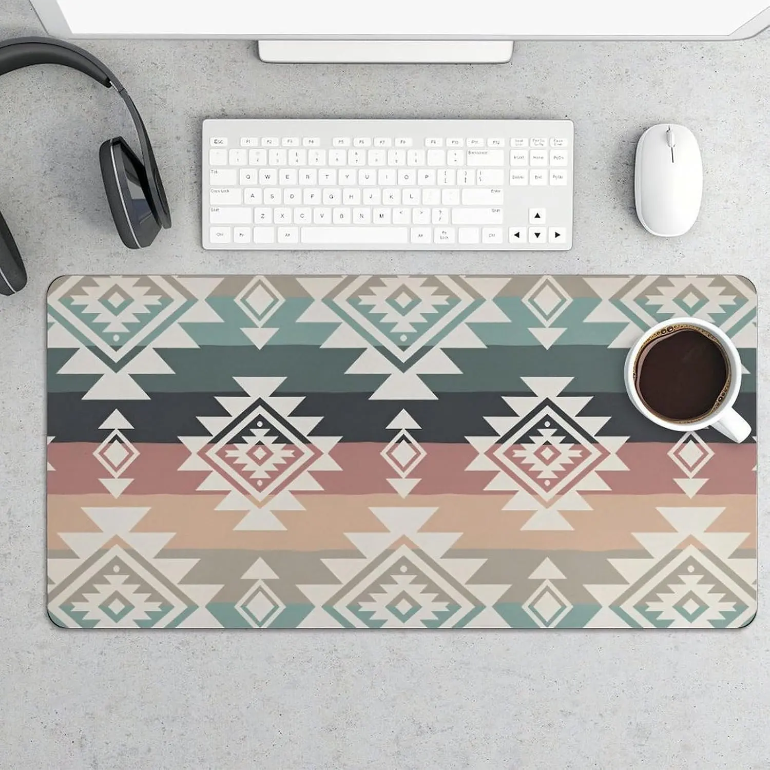 Boho Cowgirl Large Gaming Mouse Pad 12x24 Inch Extended Desk Mat, Non-Slip Rubber Base Keyboard & Mouse Pad, Waterproof Computer Desk Pad for Office Home Gamer Desk Accessories
