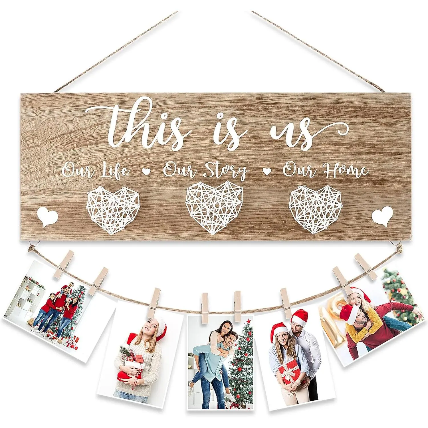 Couples Christmas , This Is  Wall Decor | Rustic Wooden  Christmas Picture Frame - Christmas  for Couples, Family, Housewarming, , Wedding -