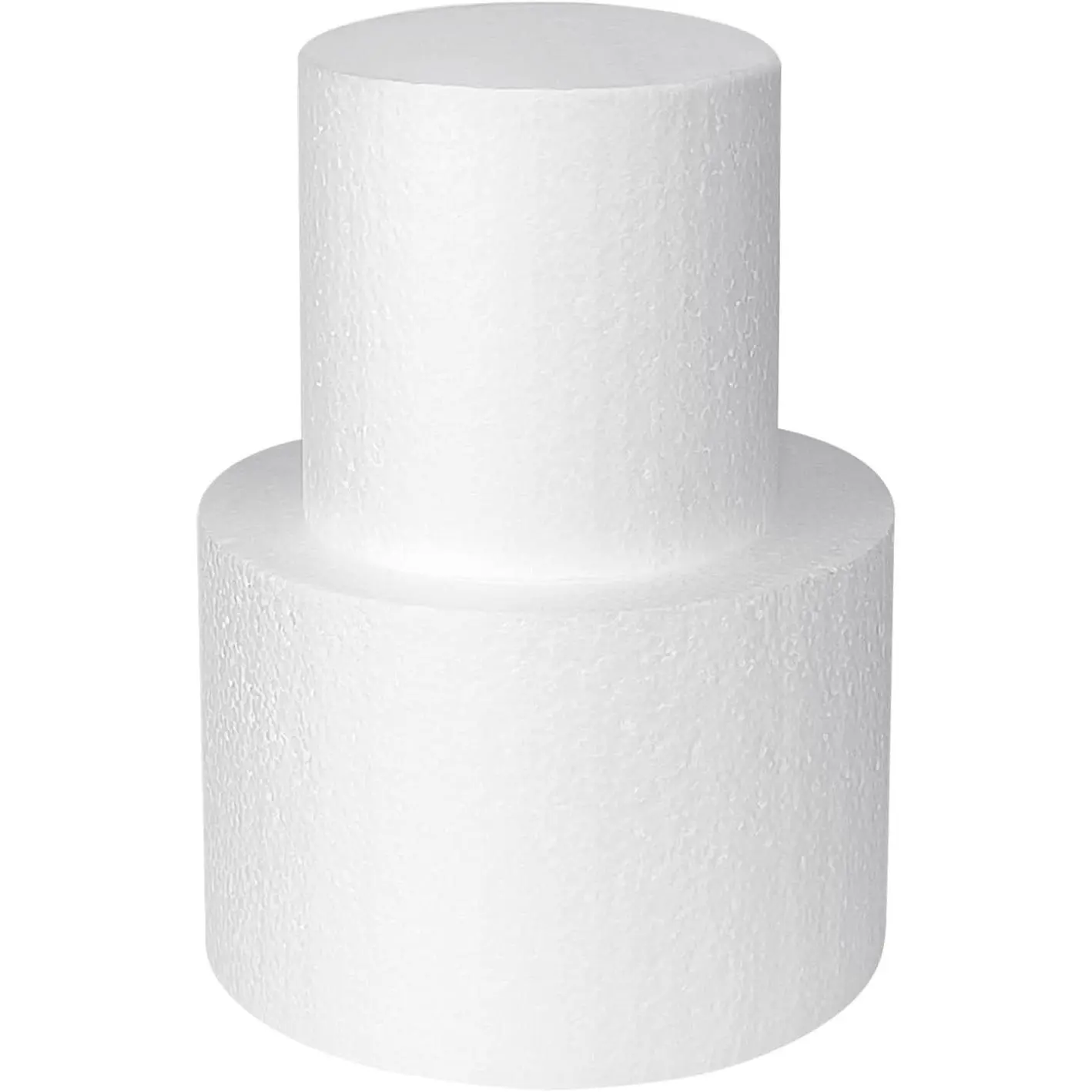 2 Tiers Foam Cake Dummies 4" 6" White Styrofoam Fake Cake Sets 8 Inch Tall for Wedding Birthday Cake Decorating Display Supplies