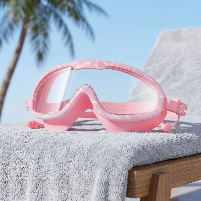 Unisex adult swimming goggles featuring a large-frame design and wide field of view; made from high-quality silicone, they offer leak-proof and anti-fog performance with high-definition clarity—ideal for swimming, surfing, and outdoor sports.