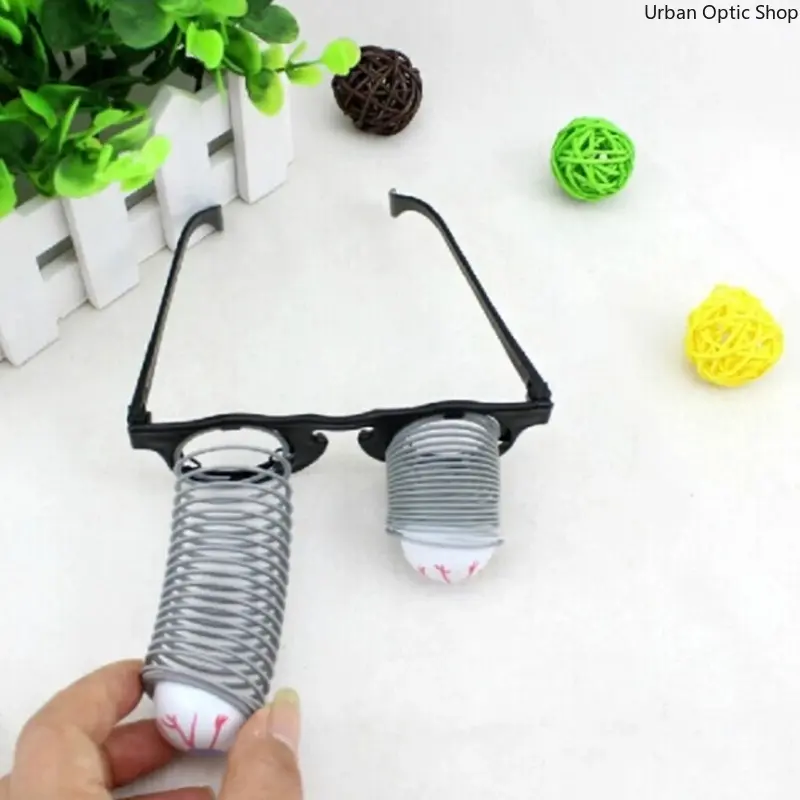 XUH Creepy Funny Drooping Spring Wobbly Eyeball Novelty Glasses, Spooky Horror Halloween Cosplay Costume Props, Fun Pretend Play Photo Booth Eyewear Decorations for Trick-or-Treating, Halloween Bashes, School Costume Contests & Holiday Party Games for Chi