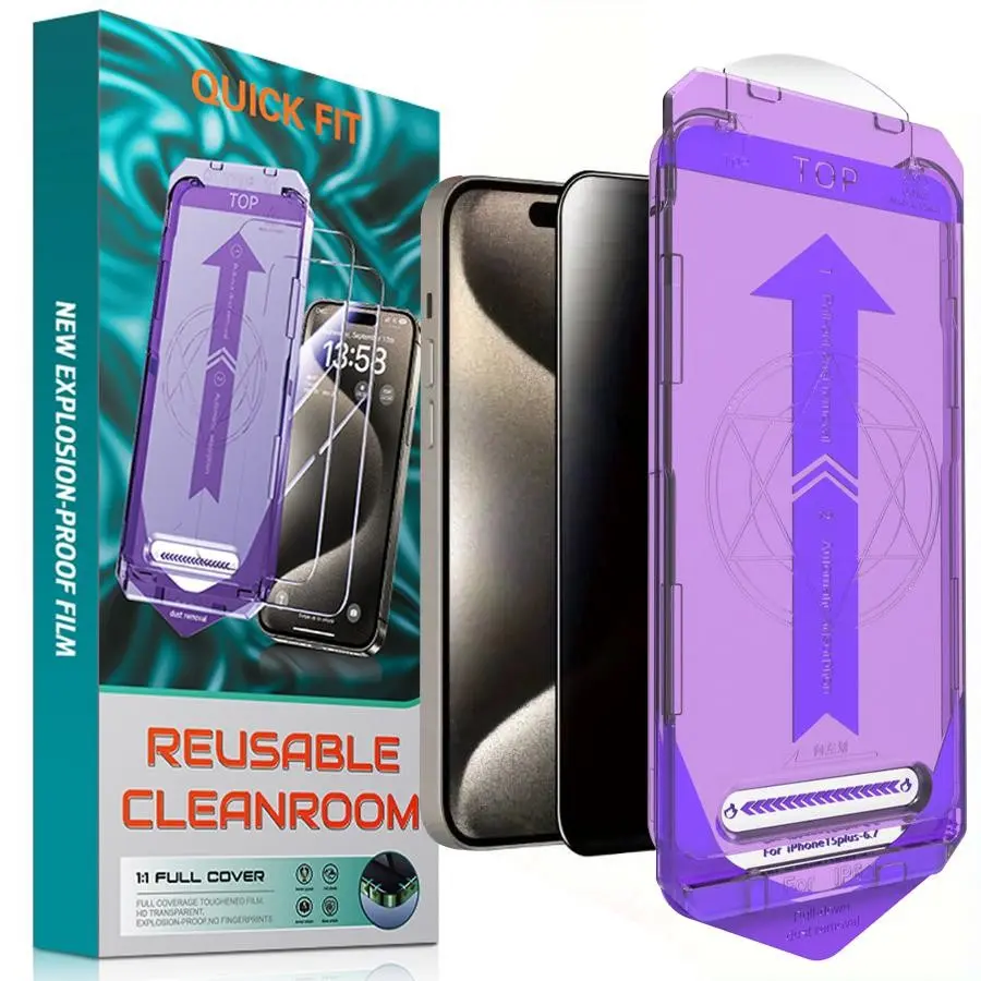 (Dust‑Free Tray Auto‑Install) (1 Pack) Privacy Anti‑Spy Tempered Glass Screen Protector for iPhone, Optical Clear & Privacy Anti‑Spy Protection, AF Vacuum‑Plated, Anti‑Fingerprint, Sensor‑Friendly & Case‑Friendly, Privacy Screen Guard