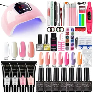 Limegirl Nail Art Kit, Includes 48w UV Lamp, Electric Drill, Removable Gel Set, Base & Top Coat, Gel Polish, Tools, UV Gel, Nail Art Gel