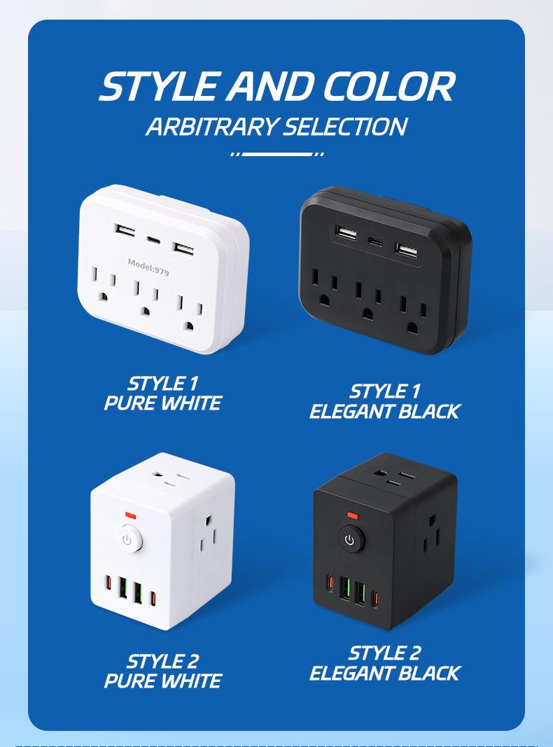 Multiple USB Sockets,USB + Type-c Charging Port,Phone Charger For Home Use,Practical,Wireless Conversion Charging Plug
