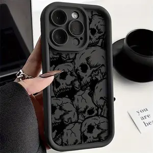 Super Cool Vintage Skull Pattern Phone Case for iPhone 17 Pro Max Plus Air/16/15/14/13/12/11 and Samsung HONOR Redmi MOTO VIVO OPPO Huawei Xiaomi High Quality Soft Shockproof Silicone Protective Case