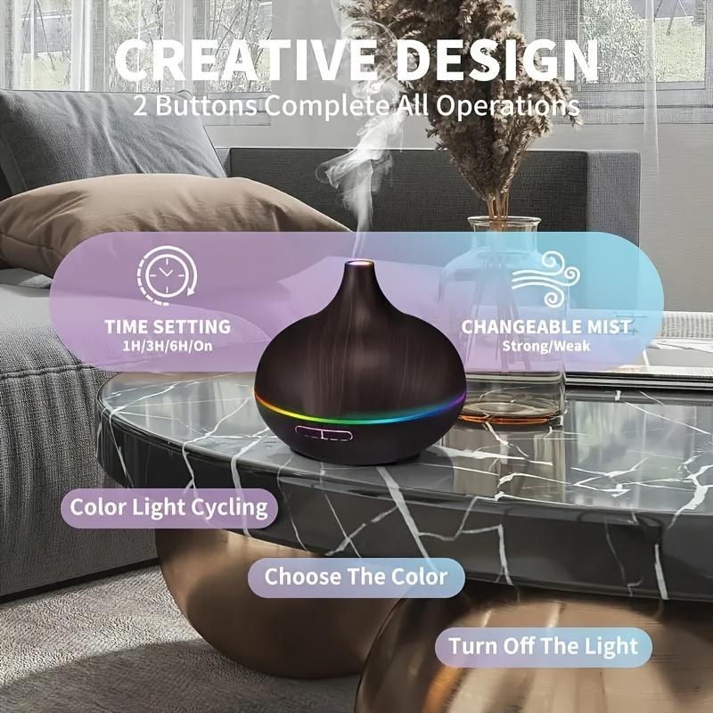 1pc 18.6 Oz Large Capacity Essential Oil Aroma Diffuser Humidifier, Waterless Fragrance Oil Diffuser with Timer, Electric Ultrasonic Anxiety Humidifier, Flower Humidifier & Air Purifier, d is ff user