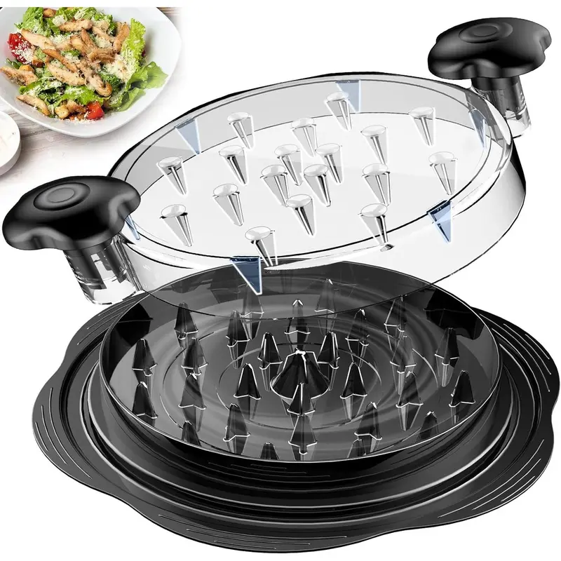 Compact Large Kitchen Meat Shredder Tool - Durable Meat Tearing Utensil with Strong Anti-Slip Strip, Ergonomic Handle, BPA-Free, Storage-Friendly, Effortless Shredding for Pork, Beef, Chicken Meal Prep, Leak-Proof