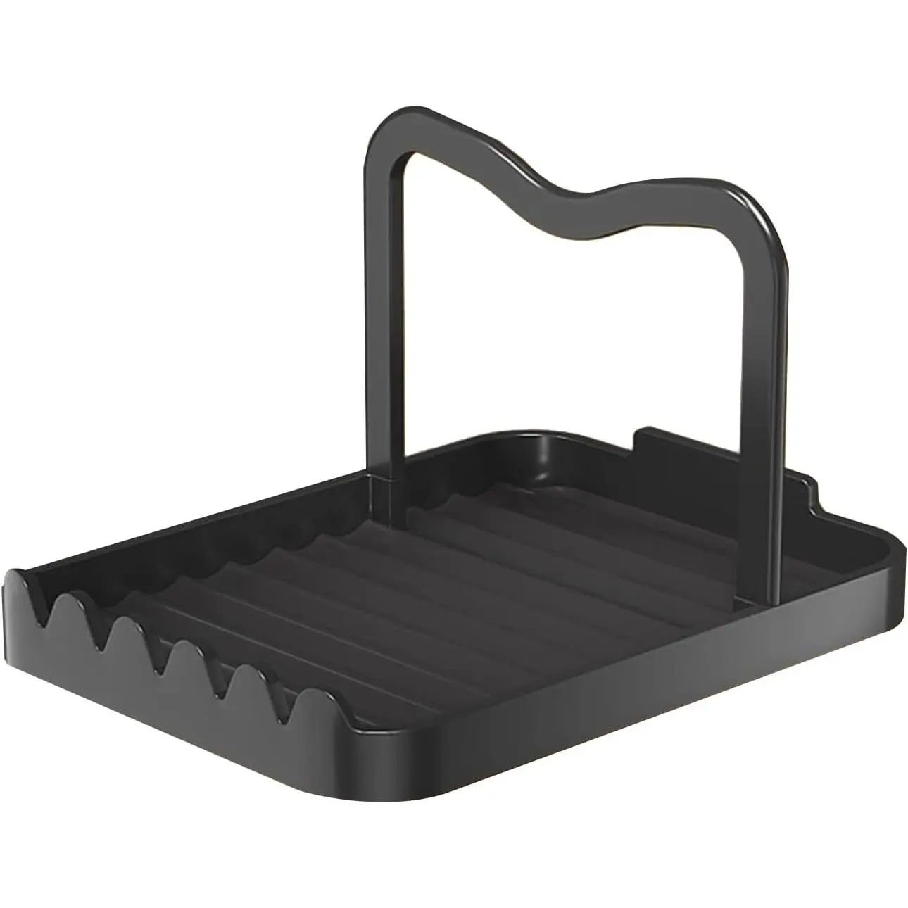 Black Pot Lid Spoon Rest, Utensil Organizer | lid holder for pots and pans, Use  Stovetop and Kitchen Counter for Convenient Cooking ﻿