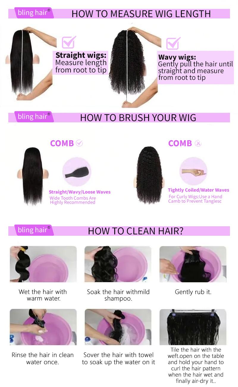 Bling Hair 360 Lace Frontal Wigs Raw Brazilian Human Hair Lace Front Wigs Cheap Smooth Straight Wigs For Black Women 180 Density