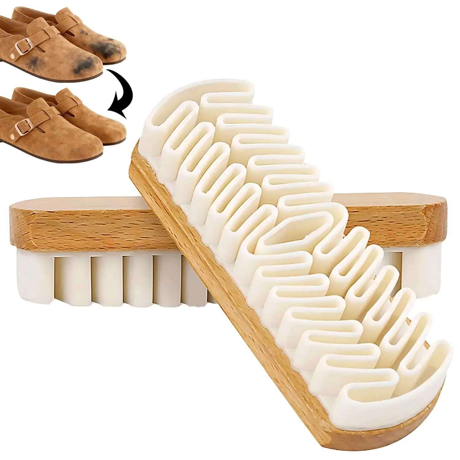 2-In-1 Suede Soft Brush Cleaning Tool, Silicone Dust Brush for Nubuck Canvas Shoes, Double-Sided Soft & Firm Design, Home Leather Sneaker Care Essential
