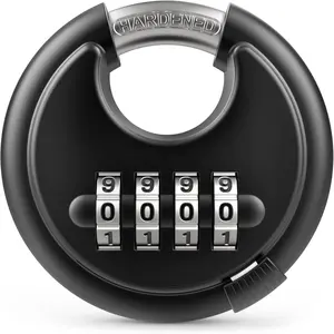 Combination Lock, 4 Digit Padlock with Hardened Steel Shackle, Keyless Heavy Duty Combo Lock for Outdoor Sheds Fence, Gate Hasps, Storage Unit, School Gym Locker (1 Pack, ?Black)
