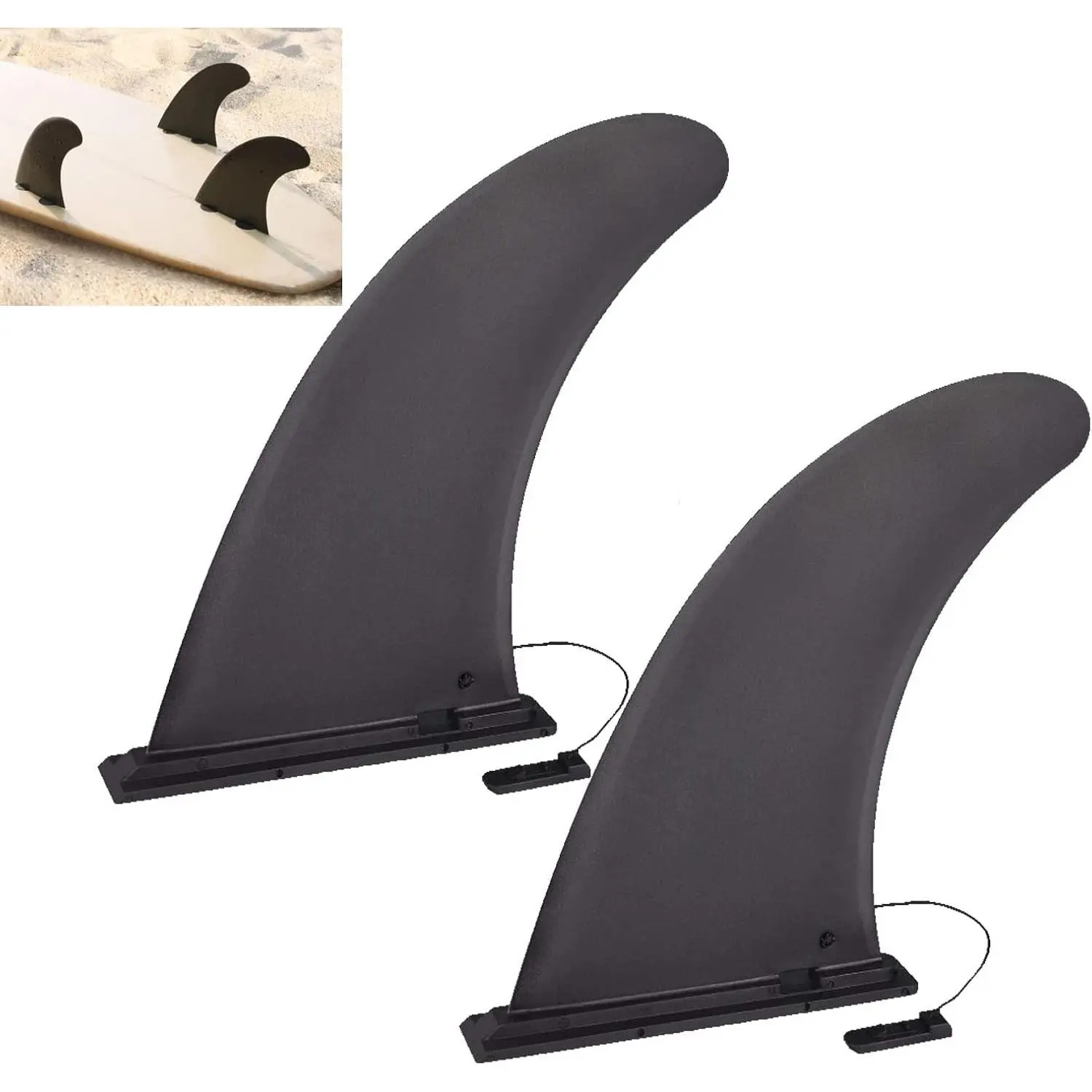 Paddle Board Fin 9" Universal Replacement Fin Nylon Sup Single Center Fin No-Tool Installation Paddle Board Accessories for Most Inflatable SUPs Surfboard Stand-up Paddleboard