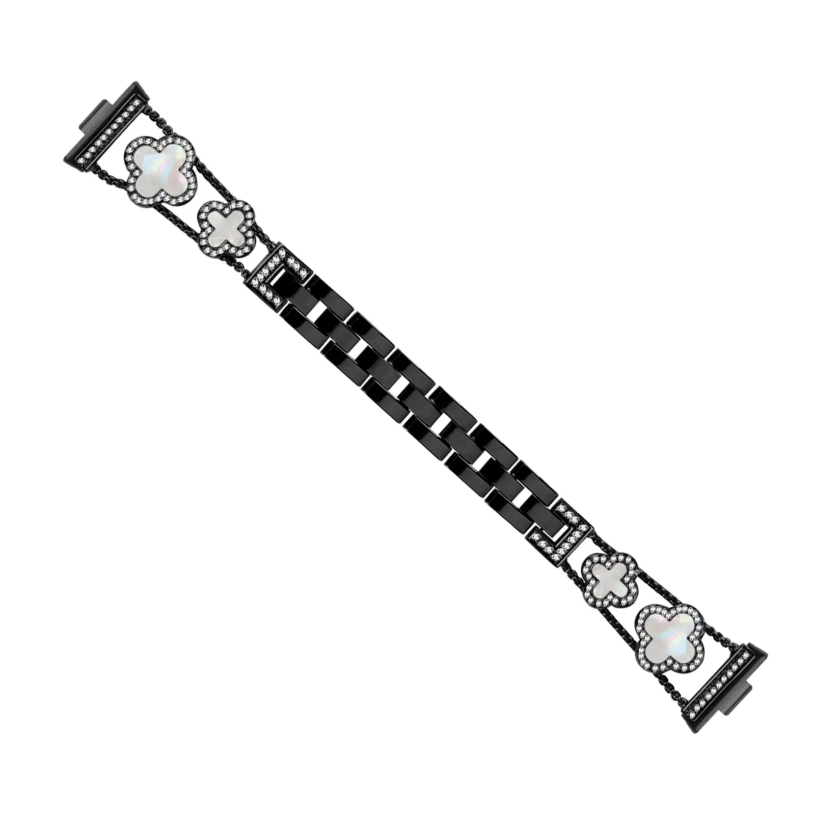 Double Four‑Leaf Clover Metal Bracelet Watch Band, Replacement Strap, Watch Straps suit for Huawei Watch Fit3 / Fit4 / 4Pro