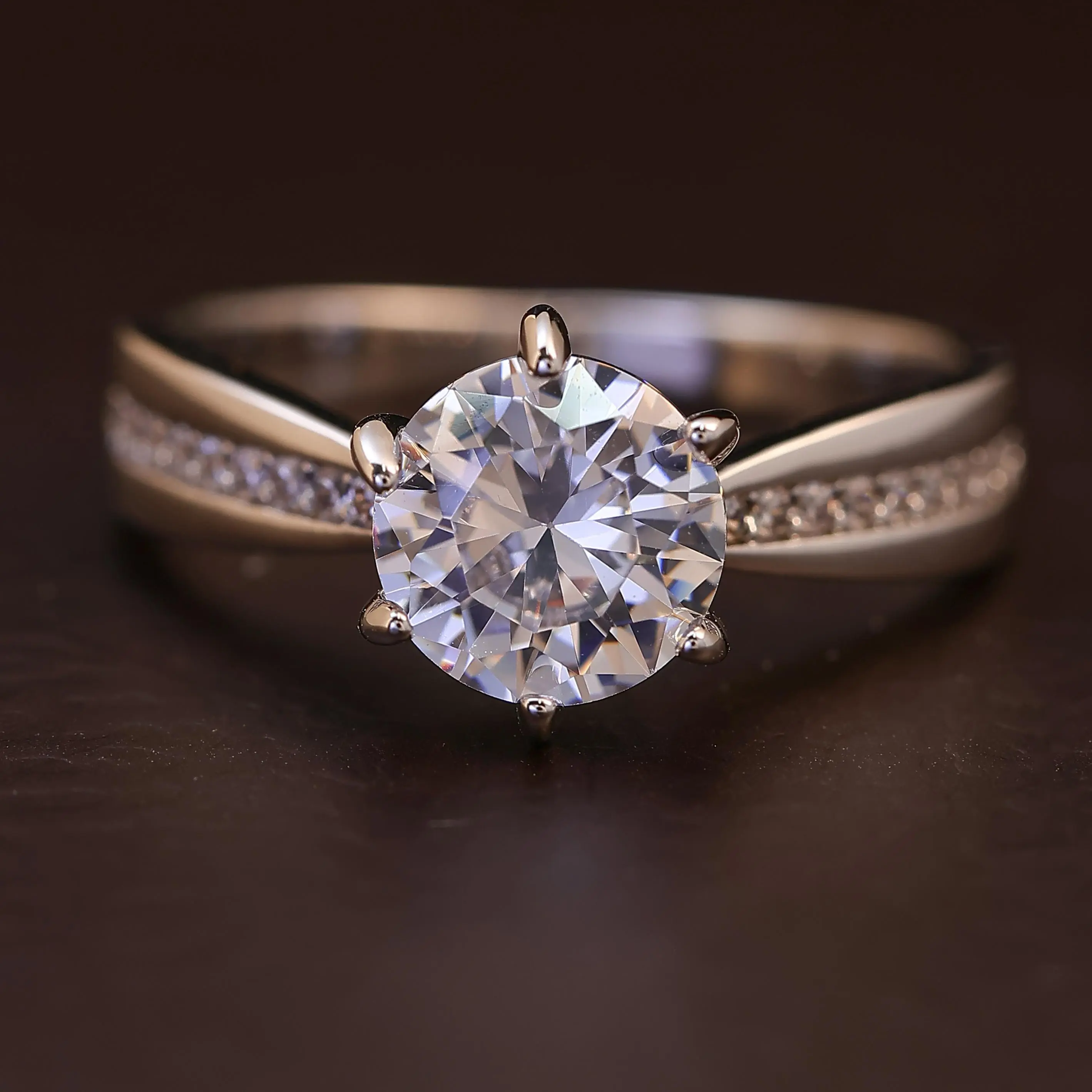 Solitaire Engagement Ring Set for Women, Elegant Matching Promise Band, 2-Piece Bridal Statement Jewelry for Wedding or Anniversary, Elegant Engagement Ring, Promise Ring