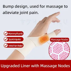 Single Thumb Wrist Brace with Massage Points, Soft Compression Band for Joint Ache Relief, Acupressure Therapy Wrist Strap for Arthritis Pain Rheumatism Typing Fitness Training
