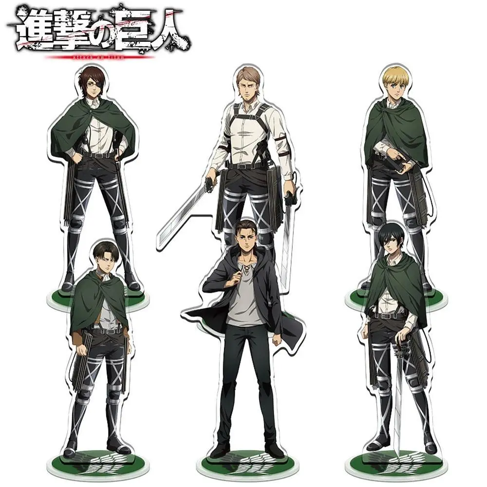 Attack on Titan Anime 15cm Acrylic Action & Toy Figure Stand - Eren, Rivaille, Mikasa Model, Desk Decor, Kids Birthday Gift (As Shown in the Picture)
