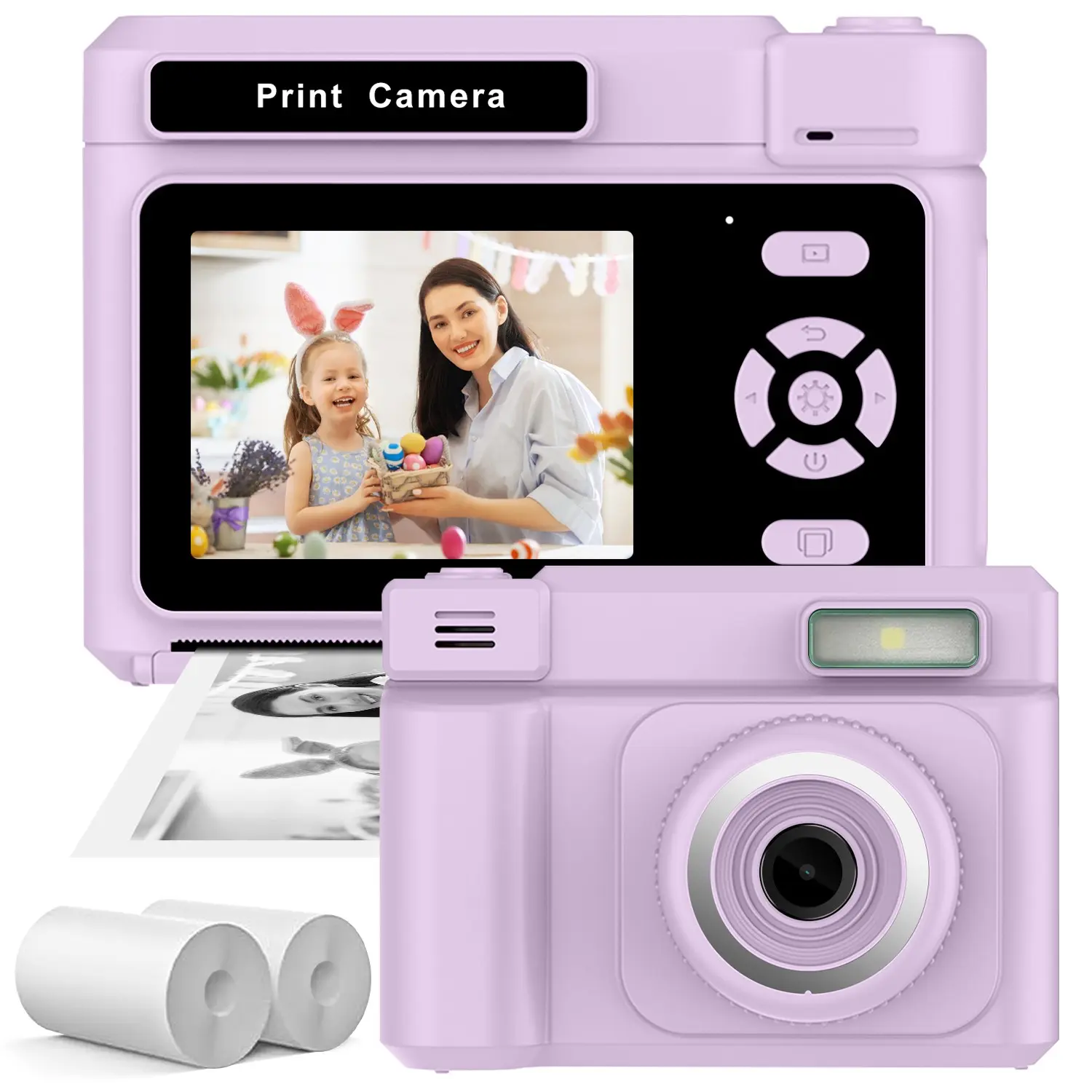 Kids Camera Instant Print, 1080P HD Video Digital Camera, Christmas Birthday Gift for Girls and Boys, Toddler Camera for 3-12 Years Old, Printer Camera, Chargeable