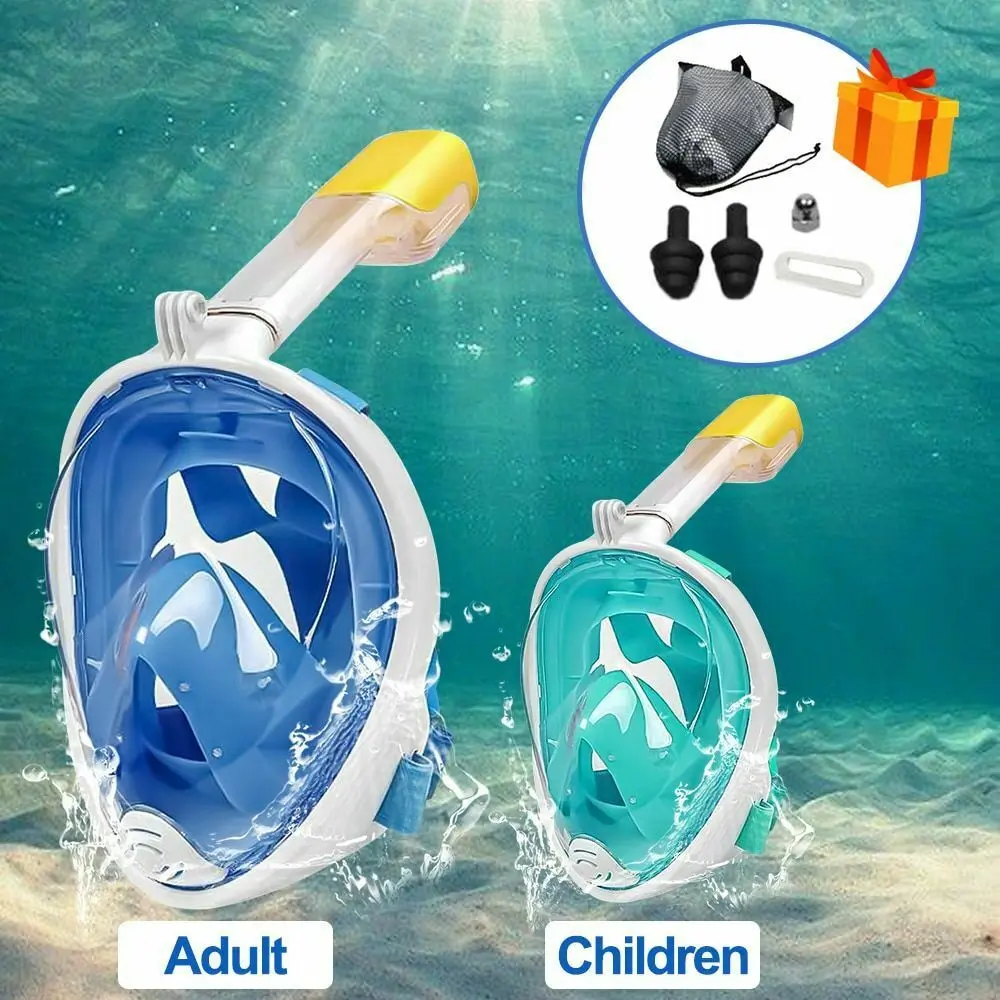 Adult Snorkeling Mask, Silicone Diving Mask, Fully Dry Diving Goggles, Anti-Choking, Anti-Fog, Waterproof