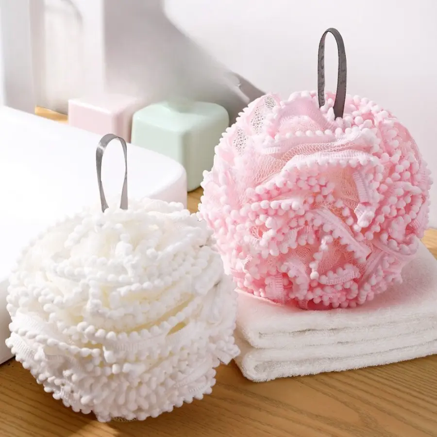 Large Shower Loofah & Bath Sponge, Ultra-Soft Body Scrubber for Rich Lather and Gentle Body Cleansing, Massage Gently to Exfoliate, Bathroom Accessory for Men & Women, 2Pcs, Two Piece Set