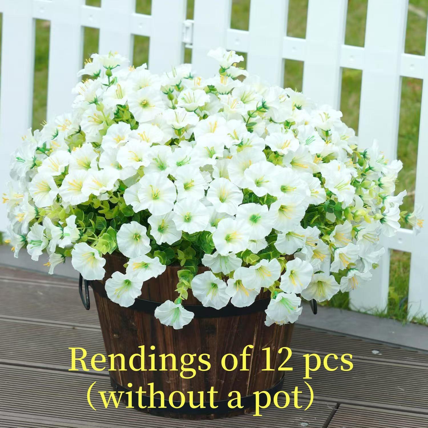 Artificial Flowers, Artificial Plants, 12pcs/set Simulated 7-Head Eucalyptus Morning Glory Faux Flowers, Fake Outdoor Flowers, Decorative Flowers for Home Garden Outdoor Decoration Artificial Flowers, Artificial Plants, 12pcs/set Simulated 7-Head Eucalyptus Morning Glory Faux Flowers, Fake Outdoor Flowers, Decorative Flowers for Home Garden Outdoor Decoration