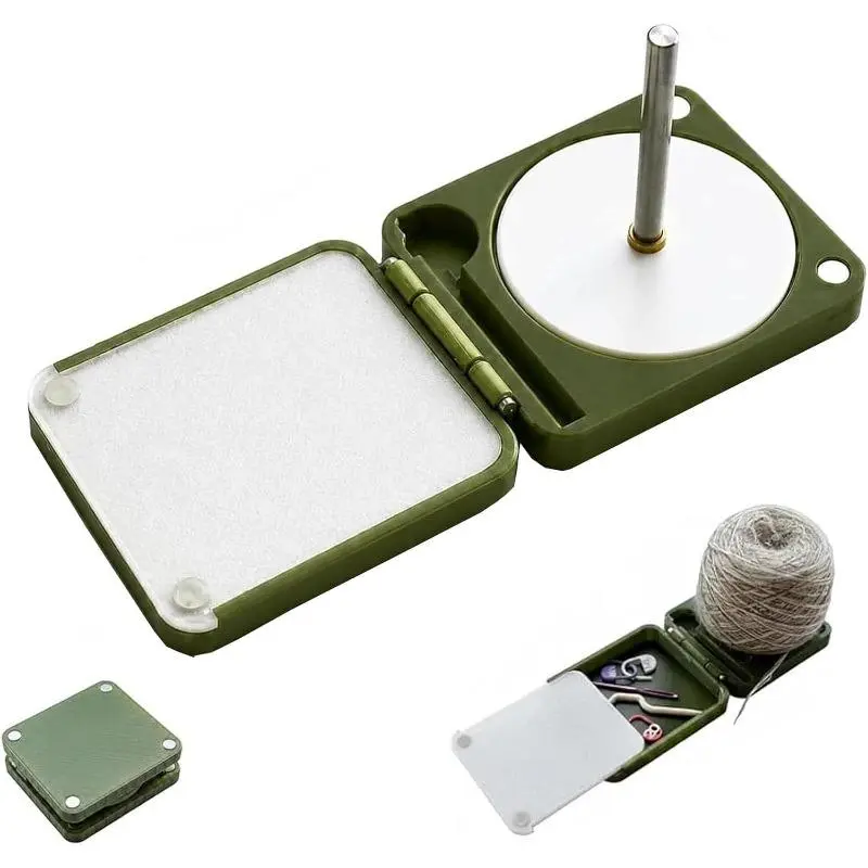 Portable Yarn Holder for Crochet and Knitting, Travel Yarn Dispenser with  Foldable 3D Printed Yarn Spinner Travel Case with Spindle, Compact Yarn Organizer for Yarn Gift for Crocheters